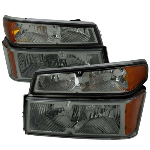Spec-D Smoked Headlight with Corner Light w/ Chrome Housing | SPE 2LCLH-COL04LG-RS