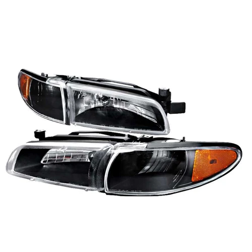 Spec-D Black Headlight with Corner Light w/ Crystal Housing | SPE 2LCLH-GPX97JM-KS