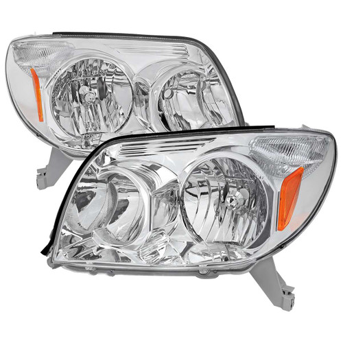 Spec-D Headlights w/ Chrome Housing & Amber Reflector | SPE 2LH-4RUN03-GO