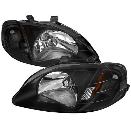 Spec-D Black Headlights w/ Crystal Housing | SPE 2LH-CV99JM-RS