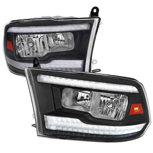Spec-D Headlights w/ Black Housing, Amber Reflector & Sequential Turn Signal | SPE 2LH-DGP09JM-G3-RS