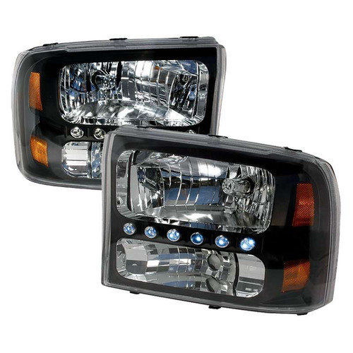 Spec-D Black Headlights w/ Crystal Housing | SPE 2LH-F25099JM-KS