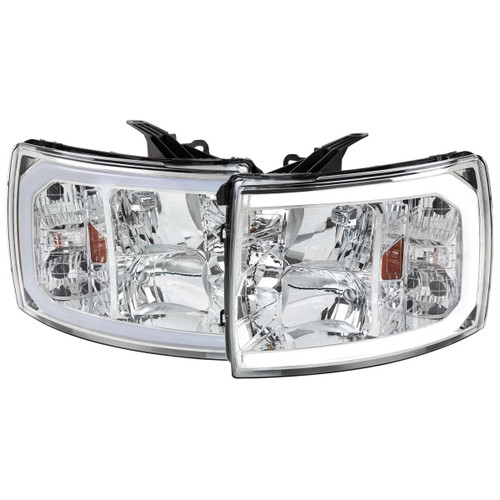 Spec-D Headlights w/ Chrome Housing | SPE 2LH-SIV07-G3-GO