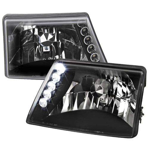 Spec-D Black Headlights w/ Crystal Housing | SPE LH-RAN98JM-TM