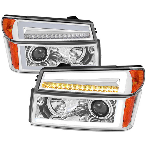 Spec-D Projector Headlights w/ Sequential Turn Signal & Chrome Housing | SPE 2LCLHP-COL04-RS