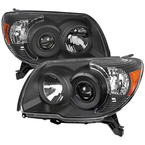 Spec-D Headlights w/ Black Housing & Amber Reflector | SPE 2LHP-4RUN06JM-GO