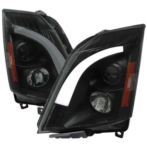 Spec-D Smoked Projector Headlight w/ Sequential Turn Signal & Black Housing | SPE 2LHP-CTS08SM-G3-RS