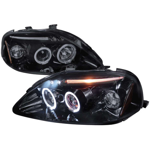 Spec-D Smoked Projector Headlights w/ Black Housing | SPE 2LHP-CV99G-TM