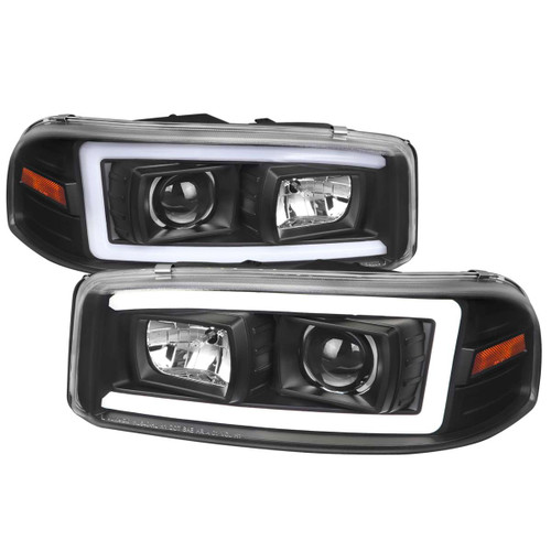 Spec-D Projector Headlights w/ Black Housing & Amber Reflector | SPE 2LHP-DEN00JM-G2-TM