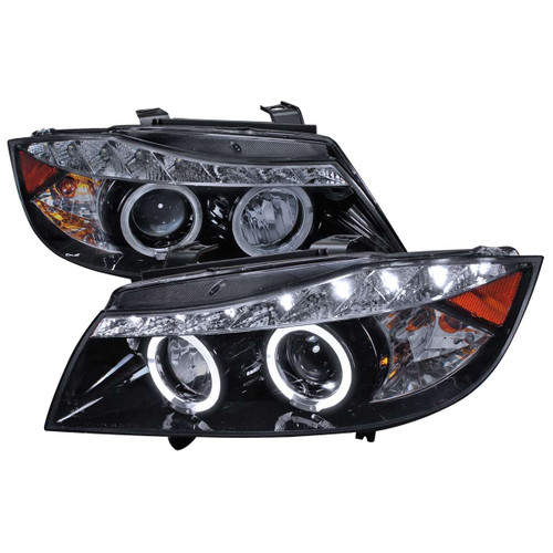 Spec-D Smoked Projector Headlight w/ Black Housing | SPE 2LHP-E9005G-8-TM
