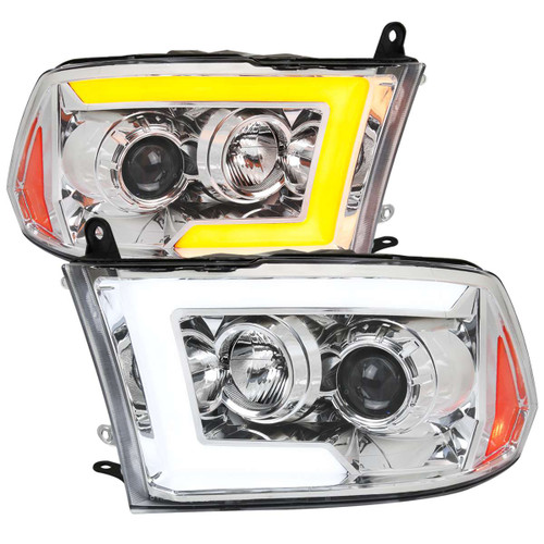 Spec-D Projector Headlights w/ Sequential Turn Signal & Chrome Housing | SPE 2LHP-RAM09-SQ-RS