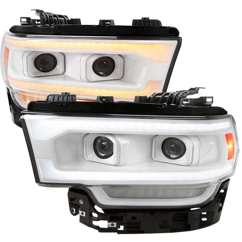 Spec-D Projector Headlights w/ Sequential Turn Signal & White Housing | SPE 2LHP-RAM1925XE-SQ-RS