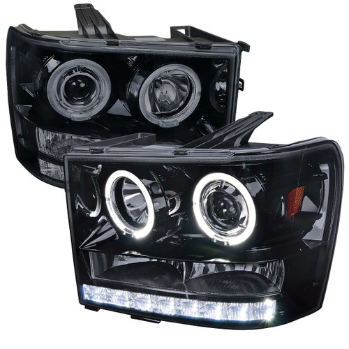 Spec-D Smoked Projector Headlight w/ Black Housing | SPE 2LHP-SIE07G-TM