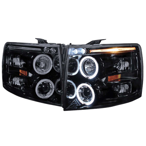 Spec-D Smoked Projector Headlights w/ Black Housing | SPE 2LHP-SIV07G-TM