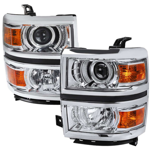 Spec-D Projector Headlight w/ Chrome Housing | SPE 2LHP-SIV14-C-GO