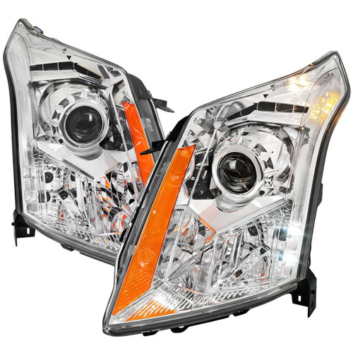 Spec-D Halo Projector Headlights w/ Chrome Housing & Amber Reflector | SPE 2LHP-SRX10-RO