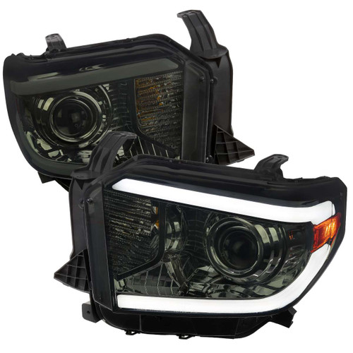 Spec-D Smoked Projector Headlights w/ Chrome Housing | SPE 2LHP-TUN14G-DRL-GO