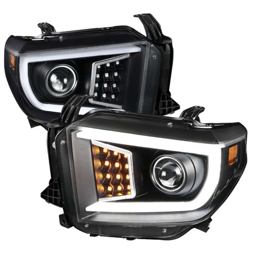 Spec-D Black Projector Headlights w/ Sequential Turn Signal | SPE 2LHP-TUN14JM-SQ-TM