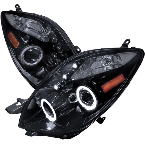 Spec-D Smoked Halo Projector Headlight w/ Black Housing | SPE 2LHP-YAR063G-TM