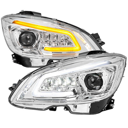 Spec-D Halo Projector Headlights w/ Sequential Turn Signal & Chrome Housing | SPE LHE-BW20408-SQ-RS