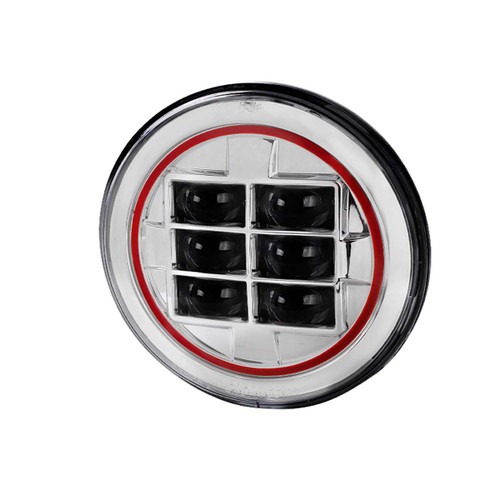 Spec-D Chrome Projector Headlight | SPE LHP-7RND-RD-RS