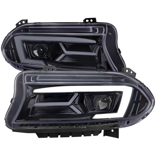 Spec-D Smoked Halo Projector Headlights w/ Black Housing | SPE LHP-CHG15G-SQ-TM