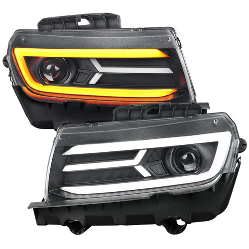 Spec-D Projector Headlights w/ Black Housing | SPE LHP-CMR14JM-SQ-TM