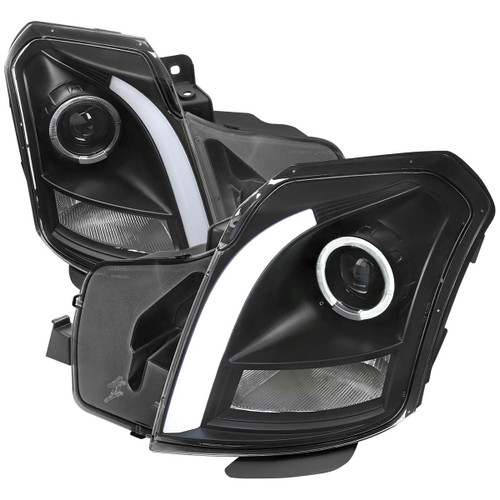 Spec-D Projector Headlight w/ Sequential Turn Signal, No Reflector & Black Housing | SPE LHP-CTS03JM-G3-RS