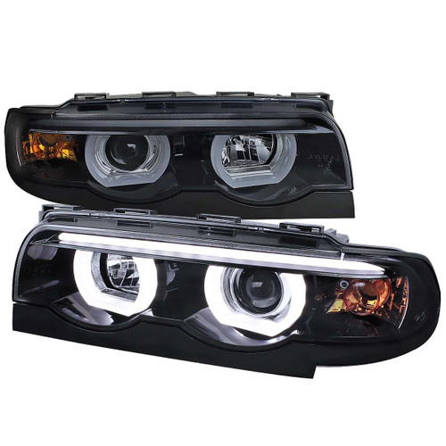 Spec-D Smoked Projector Headlights w/ Chrome Housing | SPE LHP-E3895G-TM