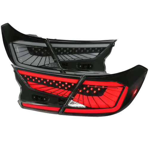 Spec-D Smoked LED Tail Lights w/ Sequential Turn Signal & Black Housing | SPE LT-ACD184SM-SQ2-RS