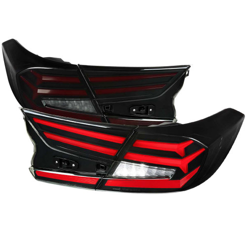 Spec-D Smoked Red LED Tail Lights w/ Sequential Turn Signal & Black Housing | SPE LT-ACD184SZ-SQ1-RS