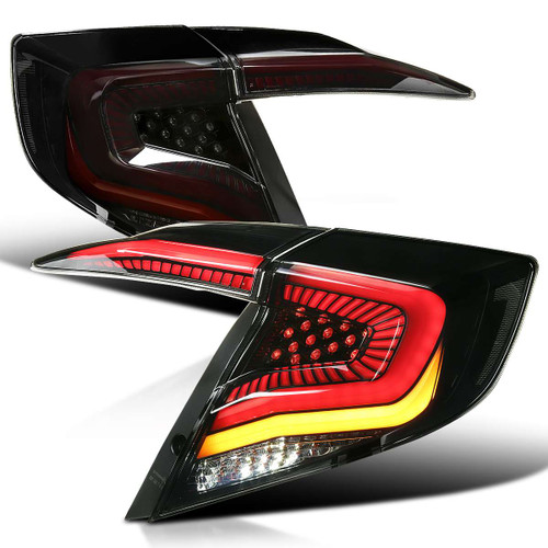 Spec-D Smoked LED Tail Lights w/ Sequential Turn Signal | SPE LT-CV164GLED-SQ2-RS