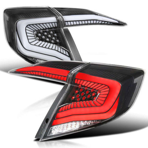 Spec-D Clear LED Tail Lights w/ Sequential Turn Signal & Black Housing | SPE LT-CV164JMLED-SQ2-RS