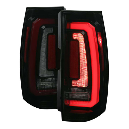 Spec-D Smoked Red LED Tail Lights w/ Sequential Turn Signal & Black Housing | SPE LT-DEN07BZLED-SQ-RS