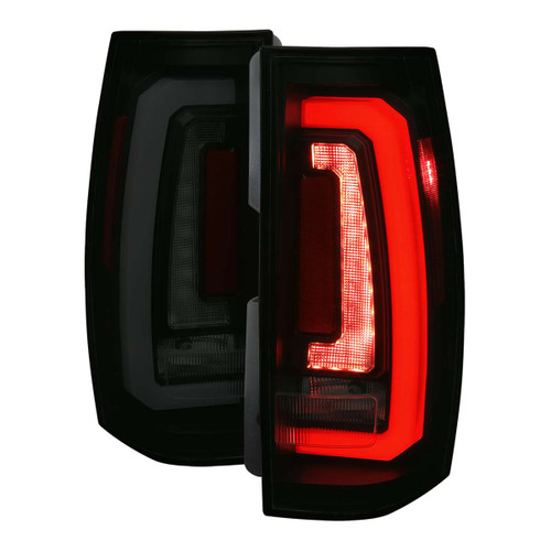 Spec-D Smoked Red LED Tail Lights w/ Sequential Turn Signal & Black Housing | SPE LT-DEN07SMLED-SQ-RS