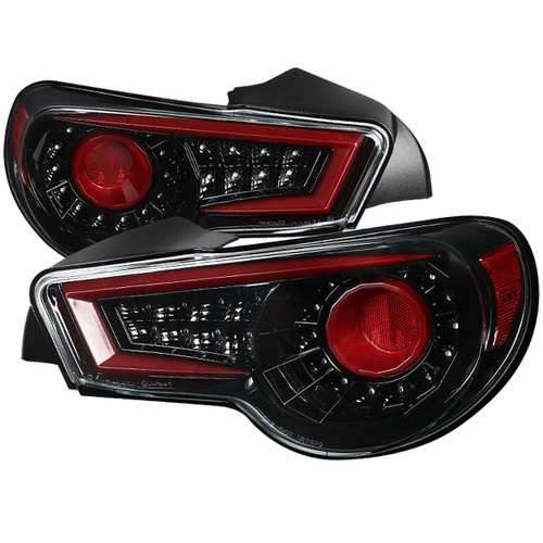 Spec-D Black LED Tail Lights w/ Sequential Turn Signal | SPE LT-FRS12BKLED-SQ-TM