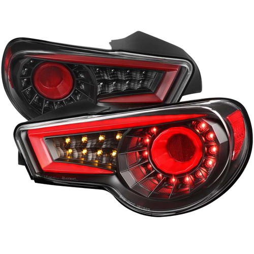 Spec-D Clear Red LED Tail Lights w/ Black Housing | SPE LT-FRS12JRLED-TM