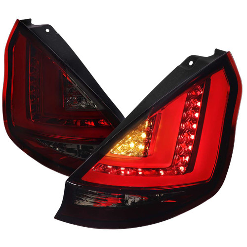 Spec-D Smoked Red LED Tail Lights w/ Chrome Housing | SPE LT-FST145RGLED-TM