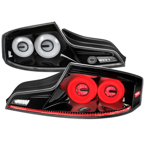Spec-D Clear LED Tail Lights w/ Sequential Turn Signal & Black Housing | SPE LT-G35032BKLED-SQ-RS