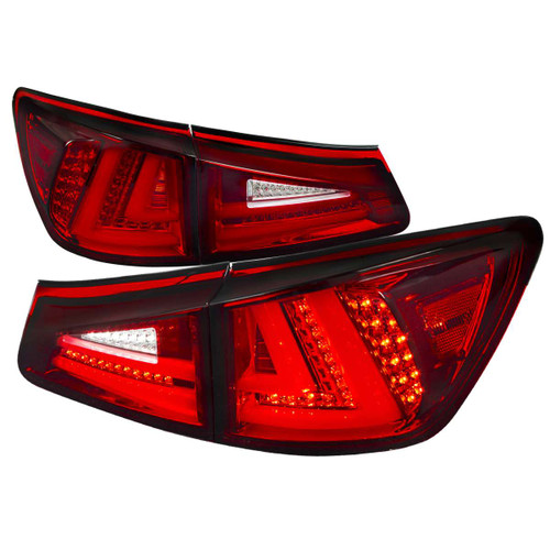 Spec-D Clear Red LED Tail Lights | SPE LT-IS25006RLED-TM