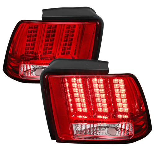Spec-D Red LED Tail Lights w/ Sequential Turn Signal | SPE LT-MST99RLED-SQ-RS
