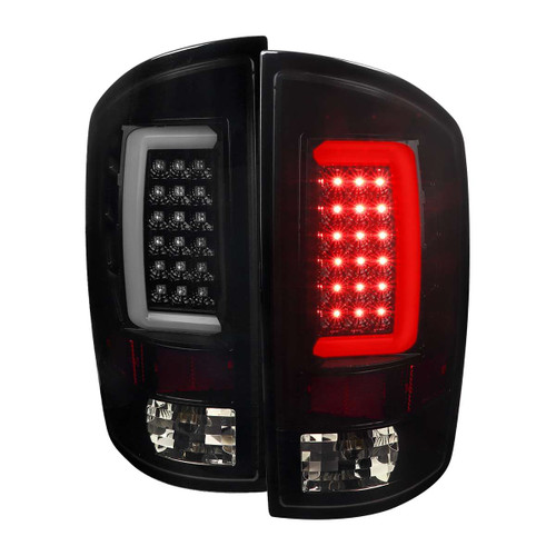 Spec-D Smoked LED Tail Lights w/ Black Housing | SPE LT-RAM07BBLED-G2-TM