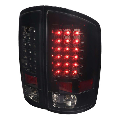 Spec-D Smoked LED Tail Lights w/ Black Housing | SPE LT-RAM07BBLED-TM