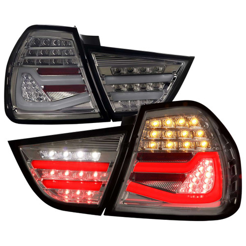 Spec-D LED Tail Lights w/ Chrome Housing | SPE LT-E9009GLED-SQ-TM