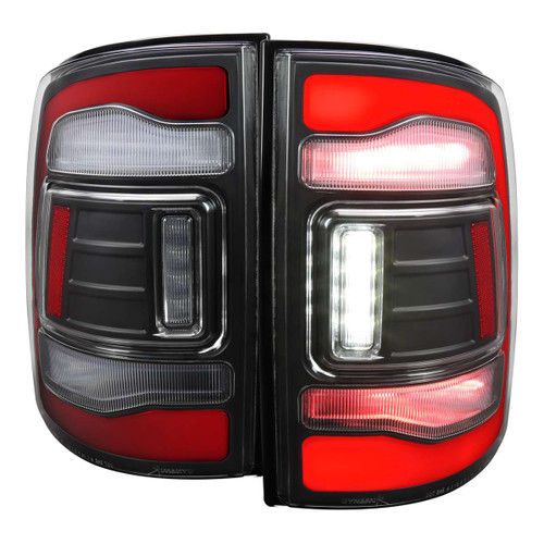 Spec-D Clear Red LED Tail Light w/ Black Housing | SPE LT-RAM09JRLED-RS