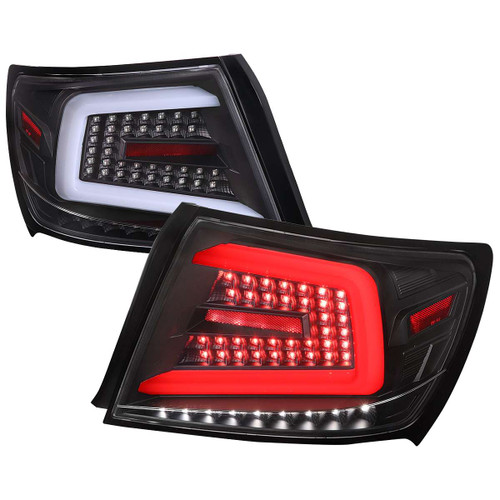 Spec-D Clear LED Tail Lights w/ Sequential Turn Signal & Black Housing | SPE LT-WRX084JMLED-SQ-TM