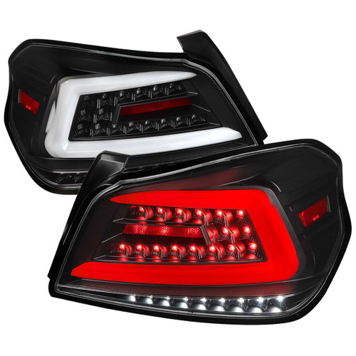 Spec-D Clear LED Tail Lights w/ Sequential Turn Signal & Black Housing | SPE LT-WRX15JMLED-SQ-TM