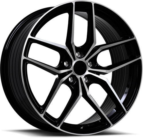 Liquid Metal Rotary Wheel 16x7 5x100 Gloss Black Machined 40mm | 38-6790B