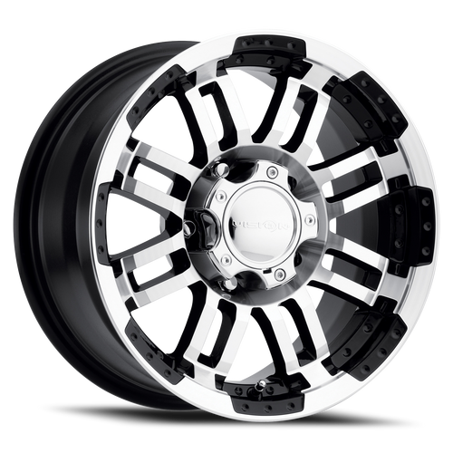 Vision Warrior 375 Wheel 15x7.5 5x127 Gloss Black Machined Face -12mm | 375-5773GBMF-12
