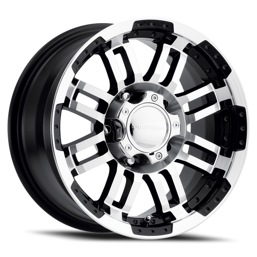 Vision Warrior 375 Wheel 15x7.5 5x139.7 Gloss Black Machined Face -12mm | 375-5785GBMF-12